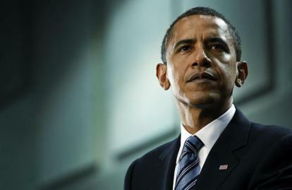 Præsident Obama ser stoisk ud
