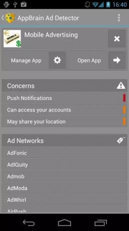 AppBrain Ad Detector za obvestila Android.