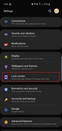 pantalla de bloqueo de configuración del samsung galaxy s10 plus s10e