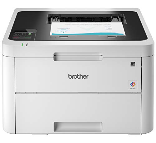 Brother HL-L3230CDW kompakt digitális színes nyomtató, amely lézernyomtató-minőségi eredményeket biztosít vezeték nélküli nyomtatással és kétoldalas nyomtatással, Amazon Dash utántöltésre kész, fehér