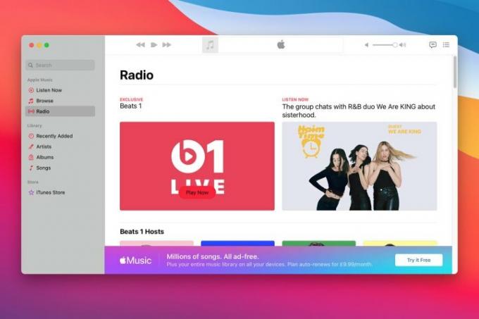 Aplicativo de música da Apple no MacOS Big Sur