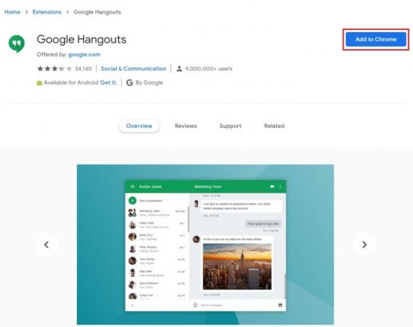 Google Hangouts proširenje za Chrome