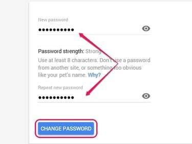Dopo aver fatto clic sul pulsante Modifica password, viene visualizzato un messaggio di conferma della modifica.