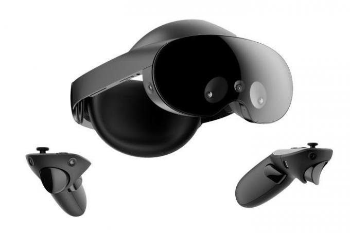 Meta Quest Pro jest dostarczany z dwoma zaawansowanymi kontrolerami dotykowymi.