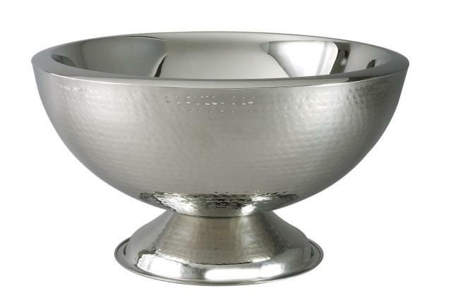 Elegance Hammered Stainless Steel Punch Bowl ()
