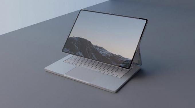 Художественный рендеринг известной по слухам студии Surface Book Studio.