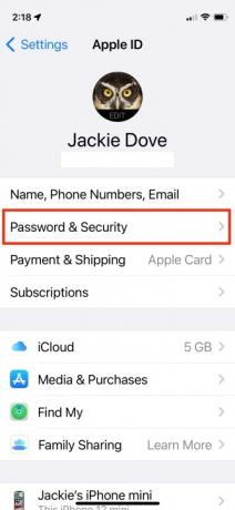 iPhone の従来のパスワードとセキュリティの設定。