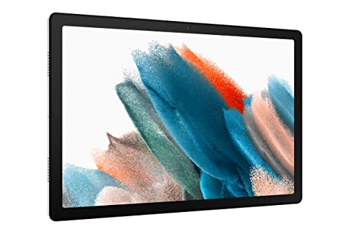 SAMSUNG Galaxy Tab A8 10.5” 32GB Android Tablet หน้าจอ LCD, แบตเตอรี่ใช้งานได้ยาวนาน, เนื้อหาสำหรับเด็ก, สวิตช์อัจฉริยะ, หน่วยความจำที่ขยายได้, ‎SM-X200NZSAXAR, สีเงิน, Amazon Exclusive
