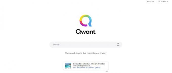 Домашняя страница Qwant.