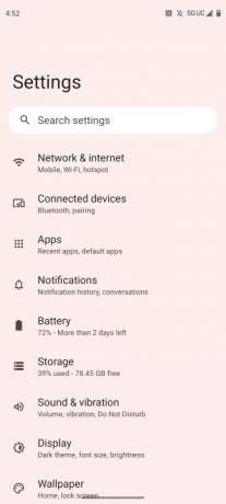 Screenshot von Android 12 auf dem Motorola Edge (2022).