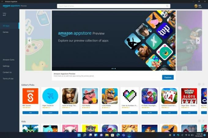 Tienda de aplicaciones de Amazon en Windows 11.