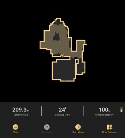 Aplicación Trifo que muestra el mapa después de una limpieza con Ollie.