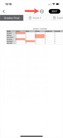 Trois points pour ouvrir le menu Plus.