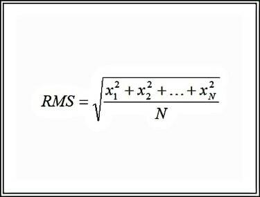 Root Mean Square (RMS) atrod kvadrātsakni no katra kopas skaitļa kvadrāta vidējā lieluma.