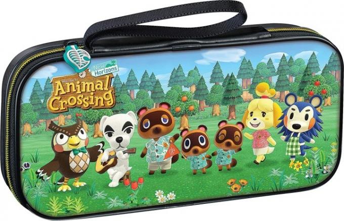 Geanta de transport pentru switch cu personaje populare Animal Crossing.