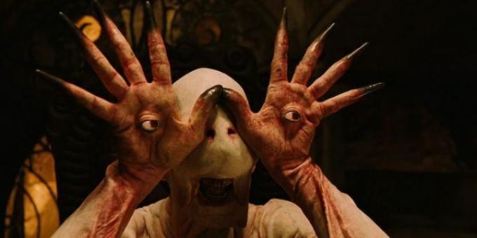 En stillbild av Pale Man in Pan's Labyrinth.