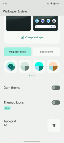 Novo Material Você colore no Android 13.