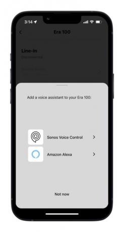 Sonos app til iOS: stemmeassistenter.