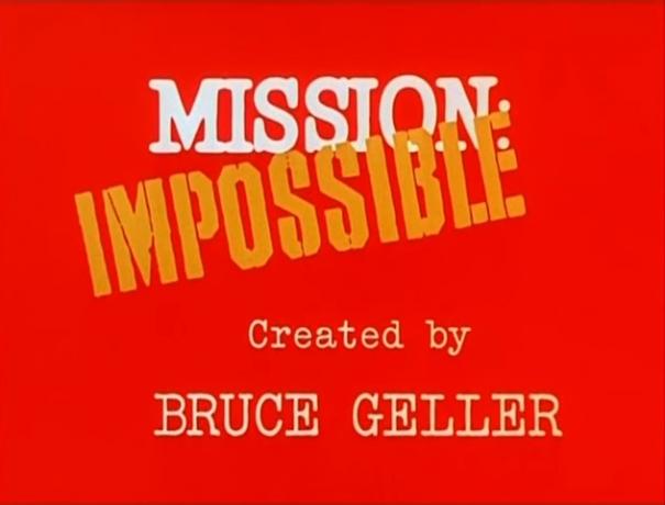 「ミッション：インポッシブル」（1969年）のオープニングタイトルカード。