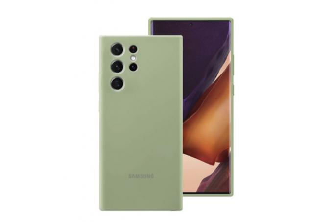 Επίσημο κάλυμμα σιλικόνης Samsung Olive Green Case - Για Samsung Galaxy S22 Ultra.