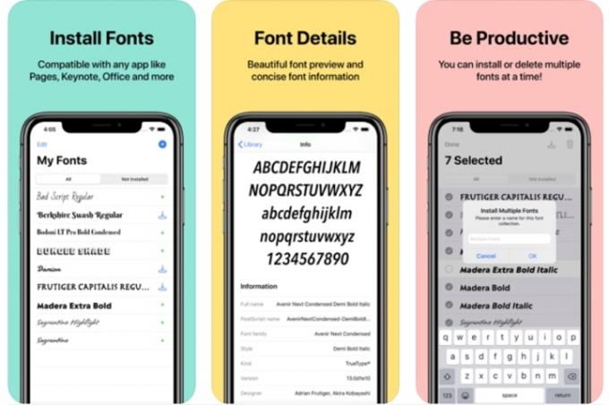 RightFont-fonttisovellus iOS: lle.