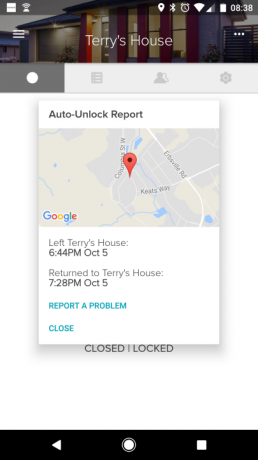 August Smart Lock, dritte Generation, Überprüfung der Bildschirmkarten der App
