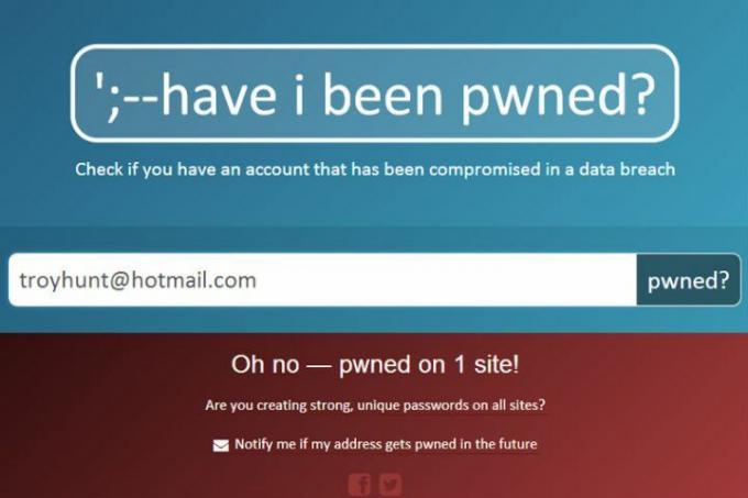 Screenshot der Have I Been Pwned-Website. 