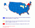 Undang-undang kembang api untuk setiap negara bagian di Amerika