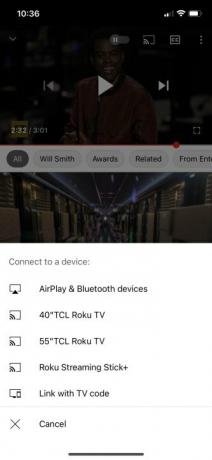 YouTube 앱을 통해 기기에서 AirPlay 및 Bluetooth를 사용할 수 있습니다.