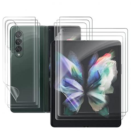 UEEBAI Protecteur d'écran pour Samsung Galaxy Z Fold 4 5G, [Lot de 3] Couverture complète HD Transparent Film flexible Compatible avec les coques Anti-bulles Sensible au toucher Installation facile Anti-rayures Protecteur d'écran souple