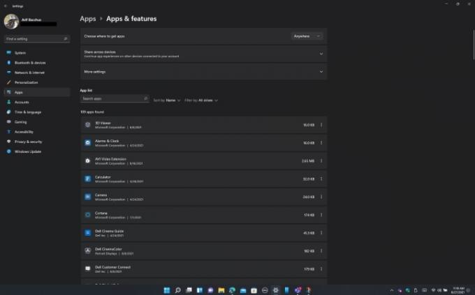 Ta bort en Windows 11-app från inställningarna.