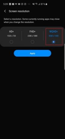 samsung galaxy s10 plus s10e asetukset wqhd