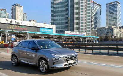 Hyundai Brennstoffzelle elektrisch selbstfahrend Hyundai autonomes Fahrzeug 1