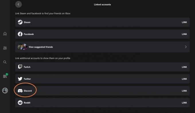Discord i länkade konton.