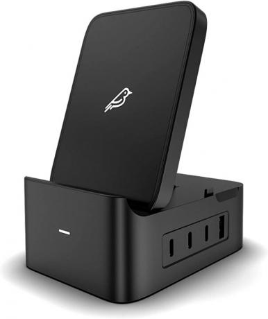 Un chargeur avec support pour smartphone