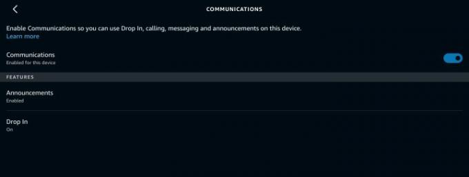 Communicatie en aankondigingen weergeven op een Alexa-apparaat in de Alexa-app.