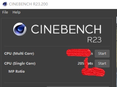 Cinebench-resultat för Alder Lake-processor.