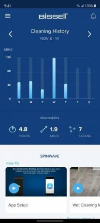 Skärmdump av Bissell-appen