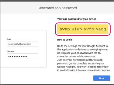 Non è possibile utilizzare la funzione di copia per copiare la password dell'app.