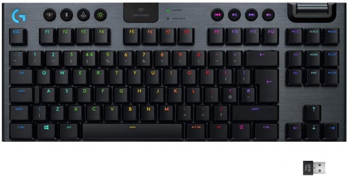 로지텍 G915 TKL 텐키리스 라이트스피드 무선 RGB 기계식 게이밍 키보드,