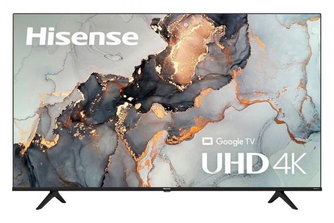 Přední úhel 75palcové chytré televize Hisense řady A6 4K.