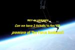 Fãs de Star Wars enviam X-wing para o espaço na esperança de conseguir ingressos
