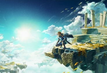 Link auf einer Insel im Himmel in Tears of the Kingdom.