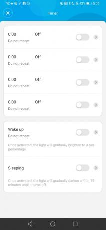 Параметри таймера в програмі Govee Home для Android.