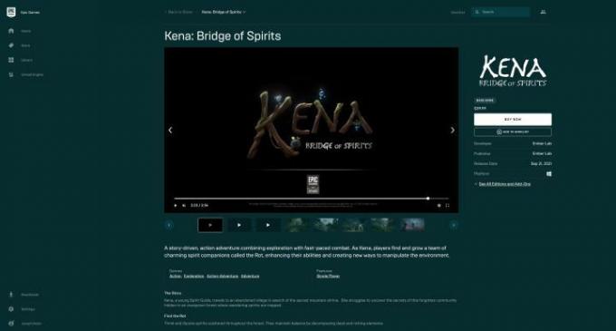 kuidas mängida Kena Bridge of Spirits arvuti eepiliste mängude poes
