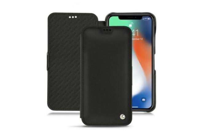 Noreve Ledertasche für iPhone XS Max in Schwarz.