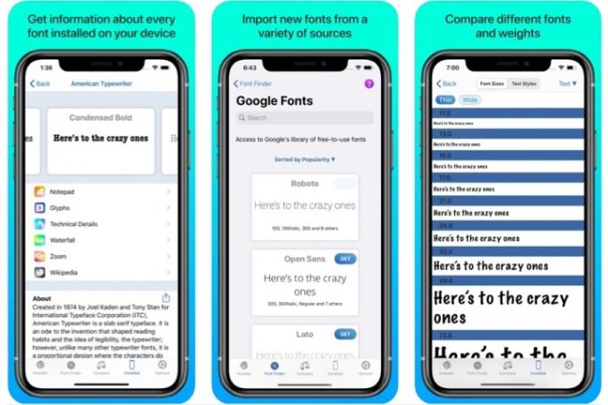 iFont-näyttökaappaukset iPhonelle.