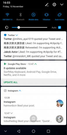 Notifikasi layar aplikasi Huawei Mate 10 Pro