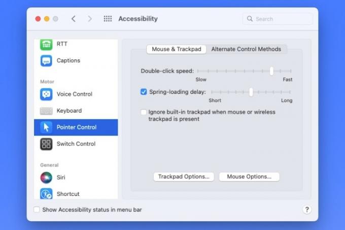 Guia Controle de ponto, mouse e trackpad no Mac.