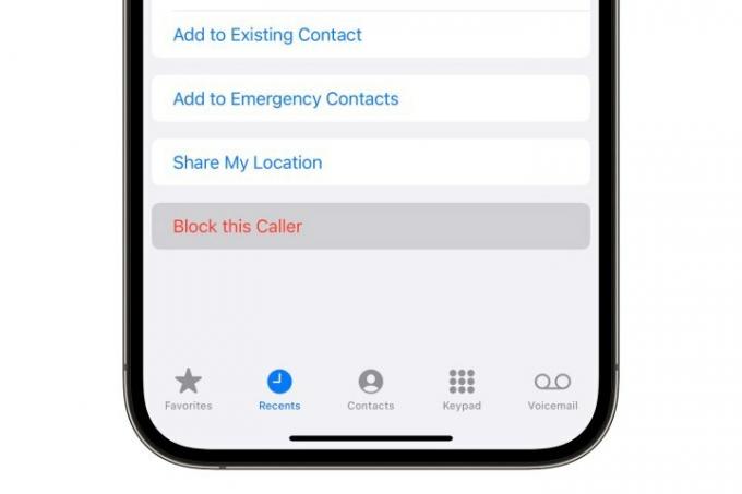 Bloker denne opkaldsindstilling på iPhone 14 Pro Max.